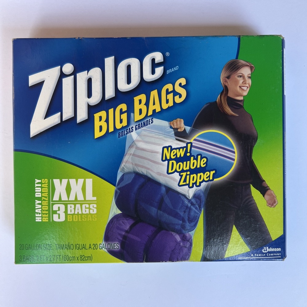 Ziploc Big Bags Heavy Duty Storage XXL (3 Bags) Discontinued RARE NEW SEALED